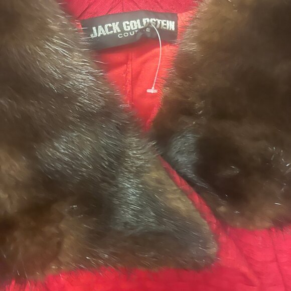 Vintage 1960s riche red coat Mink fur - Picture 10 of 14